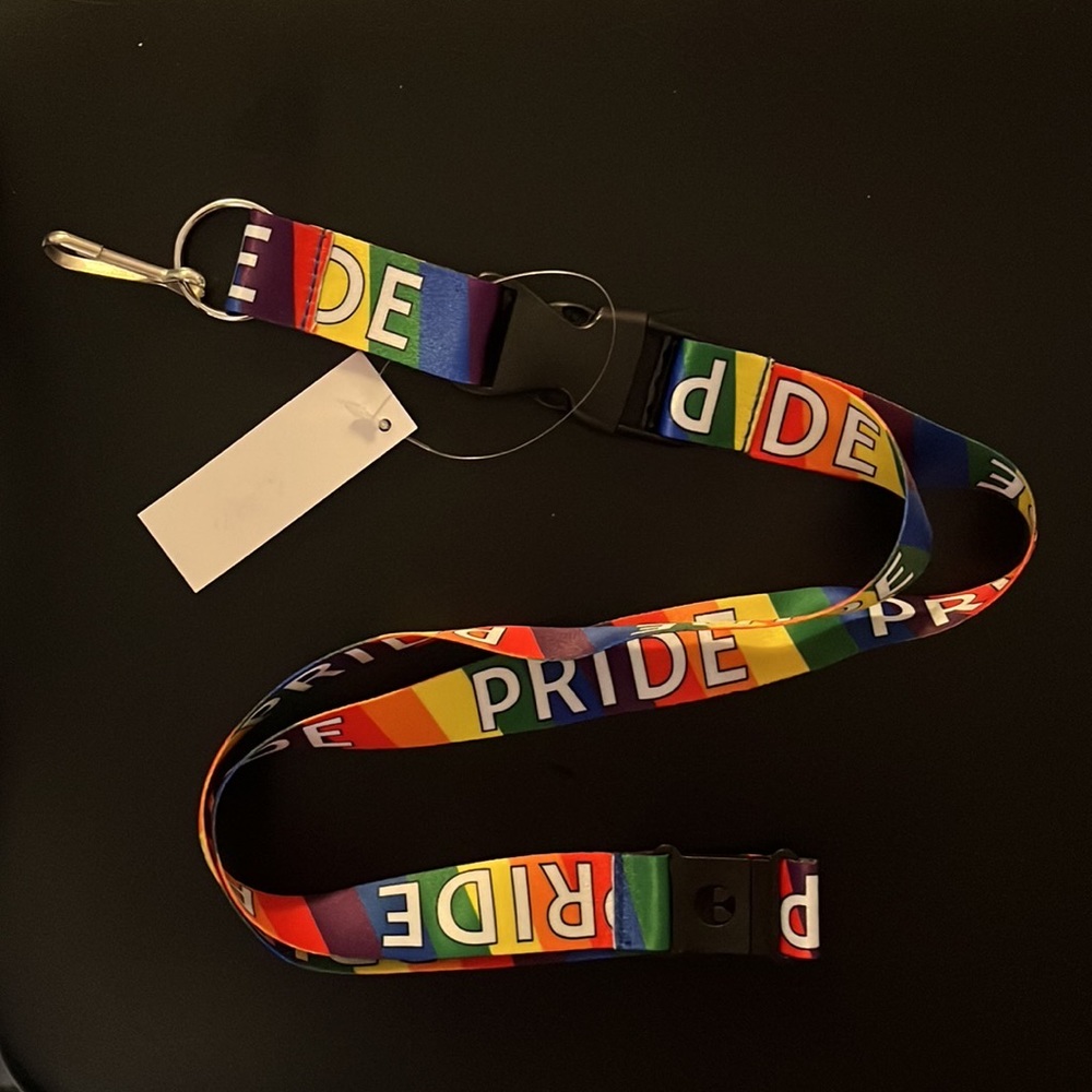 ✨64% Reduced Lanyard RAINBOW reading "PRIDE " Clips off at the bottom, keys ring - Picture 1 of 6